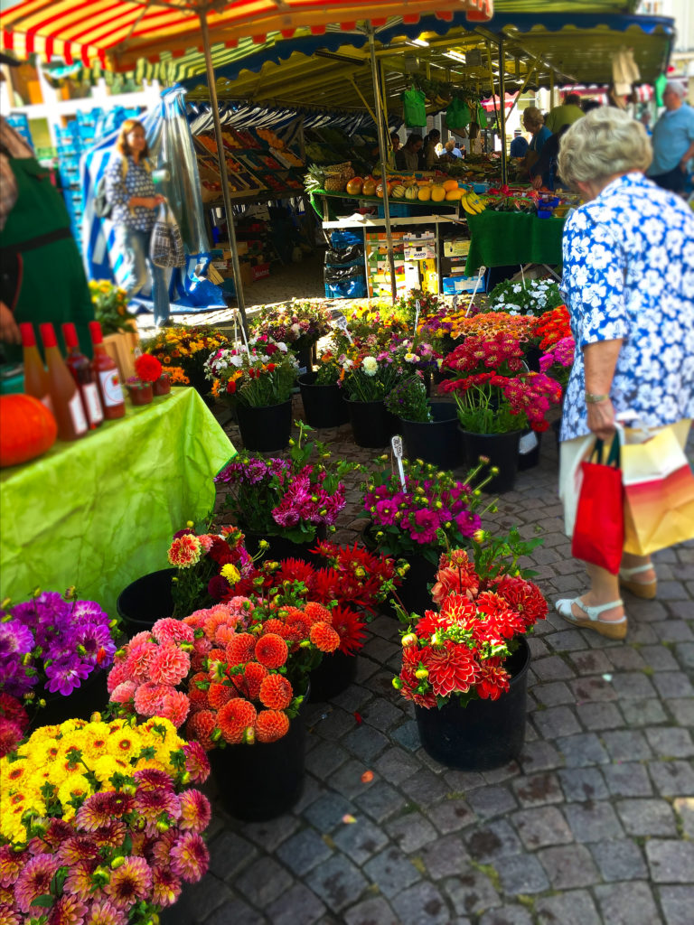 flowers for sale at the stadfest in Wiesbaden Germany