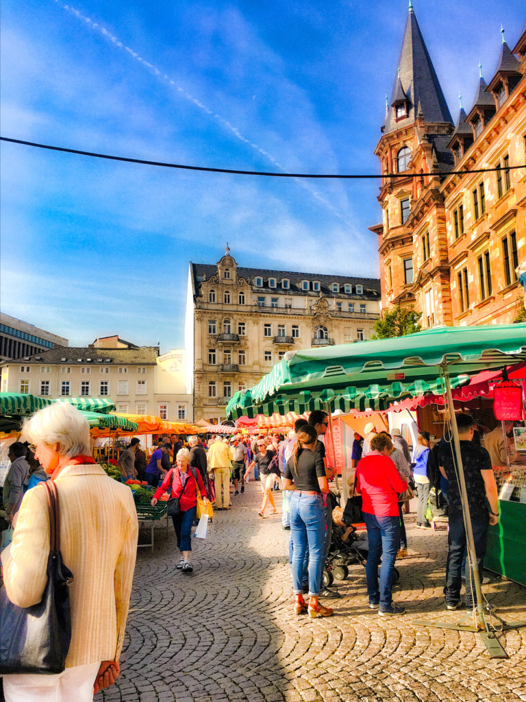 stadfest in Wiesbaden Germany with historical backdrop