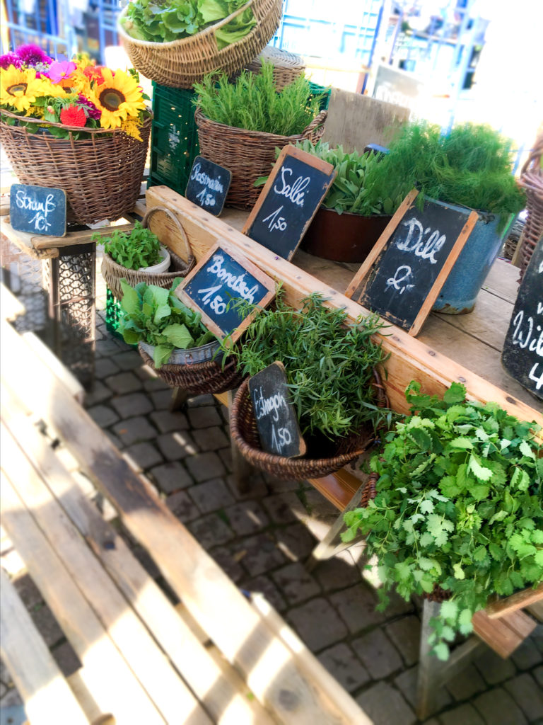 fresh herbs at the stadfest in wiesbaden germany